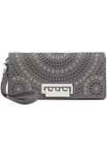 embellished perforated clutch