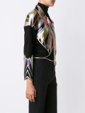 zipped patchwork cropped jacket