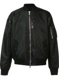 leather detailing bomber jacket