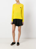 logo-embroidered knitted sweater
