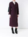 panelled shoulders belted coat