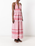 tiered tassel halterneck dress