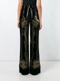 gold-tone detailing wide-legged trousers