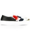 checked patterned slip-on sneakers
