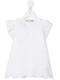 broderie anglaise trim T-shirt