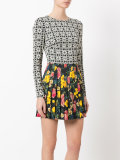 contrast pattern dress