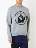 embroidered gorilla logo sweatshirt