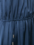pleated tie accent dress