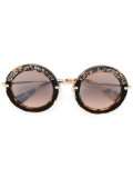 rhinestone embellished round sunglasses