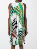 geometric print pleated dress