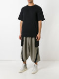 striped detail drop-crotch trousers