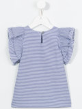 striped ruffled T-shirt 