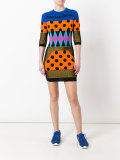 patchwork effect knitted dress