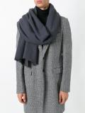 raw edge knitted scarf