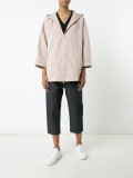 zipped hooded coat