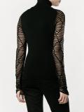 sheer ribbed sleeve jumper