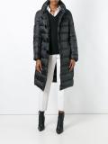pompom detail padded coat