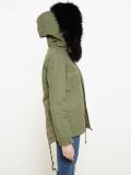 Cropped Parka with Raccoon Fur Trim