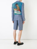 chest pocket checked blazer