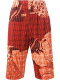 geisha print shorts