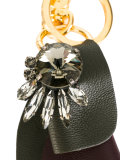 strass leather keyring