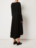 raw edge flared dress