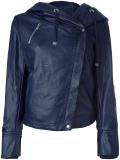 hooded biker jacket 