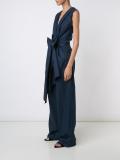 tied front sleeveless jumpsuit