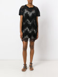 ruffled trim lace dress