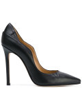 curved cut pointed pumps