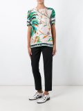 'leaves' print T-shirt