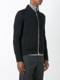 zipped ribbed cardigan