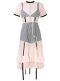 Accord gingham and lace dress
