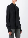 pleated tie neckline shirt