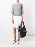 frayed woven shoulder bag
