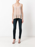 striped soft peplum vest