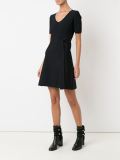 v-neck flared dress