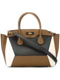 contrast panel tote bag