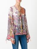beaded tassel lace up blouse