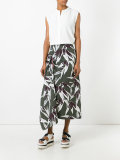 leaf print full skirt