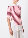 slit detailing striped jumper