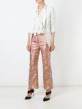 sequined pleated straight trousers