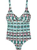 open back printed swimsuit