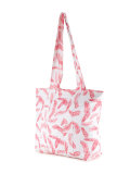 leaf print beach bag