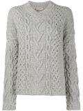 cable knit v-neck jumper
