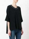 cropped sleeve sweater