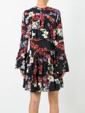 multiple prints ruffled dress