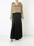 hooded cropped trench jacket