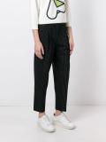 pinstripe pleated trousers