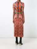 'African wax' print lace effect dress